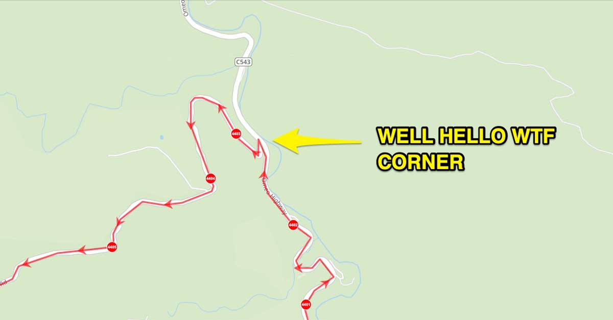 Omeo to Falls Creek Rise - WTF Corner - Indian Pacific Wheel Ride